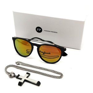 New Classic Style Sunglasses with Cross Pendant